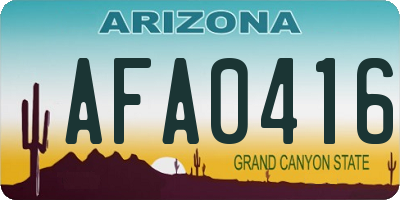 AZ license plate AFA0416
