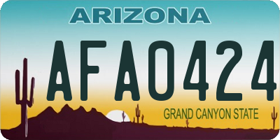 AZ license plate AFA0424