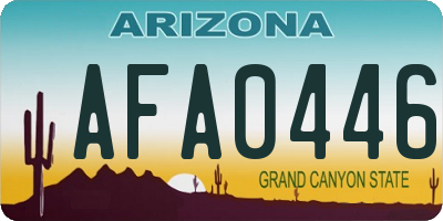 AZ license plate AFA0446