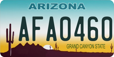AZ license plate AFA0460