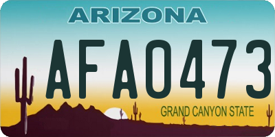 AZ license plate AFA0473