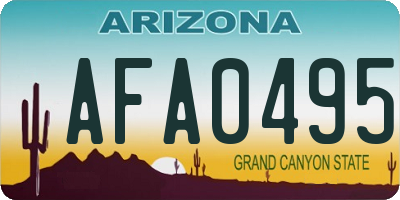 AZ license plate AFA0495