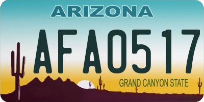 AZ license plate AFA0517