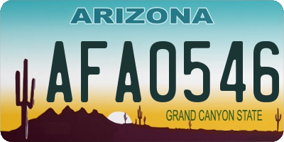 AZ license plate AFA0546