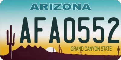 AZ license plate AFA0552