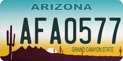 AZ license plate AFA0577