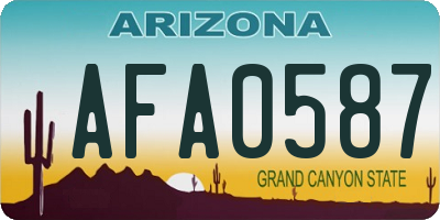 AZ license plate AFA0587