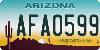 AZ license plate AFA0599
