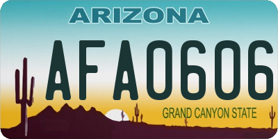 AZ license plate AFA0606