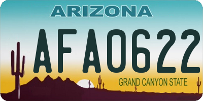 AZ license plate AFA0622