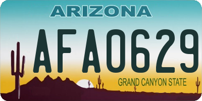 AZ license plate AFA0629