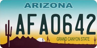 AZ license plate AFA0642