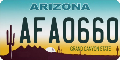 AZ license plate AFA0660