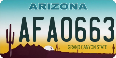 AZ license plate AFA0663