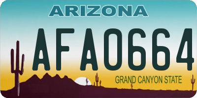 AZ license plate AFA0664