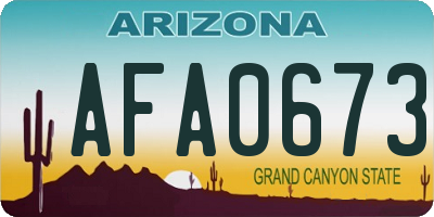 AZ license plate AFA0673