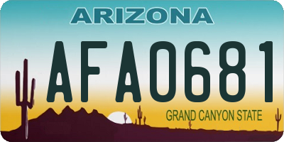 AZ license plate AFA0681