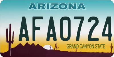 AZ license plate AFA0724