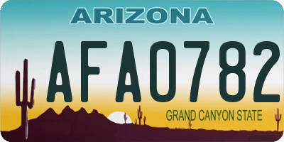 AZ license plate AFA0782