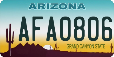 AZ license plate AFA0806