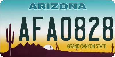 AZ license plate AFA0828
