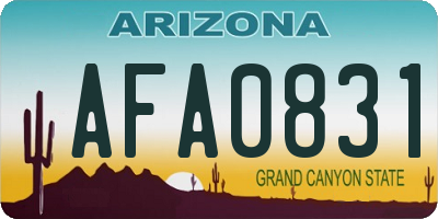 AZ license plate AFA0831