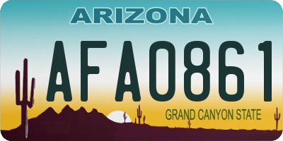 AZ license plate AFA0861