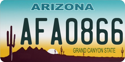 AZ license plate AFA0866