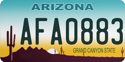 AZ license plate AFA0883