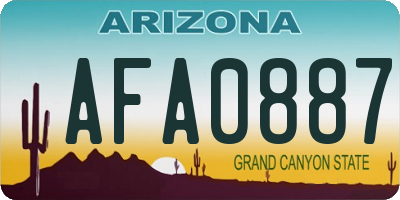 AZ license plate AFA0887