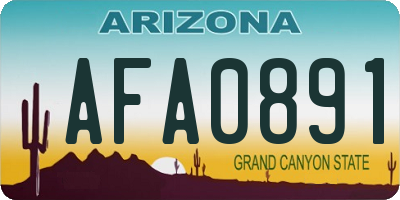 AZ license plate AFA0891