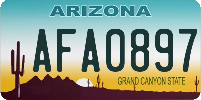 AZ license plate AFA0897