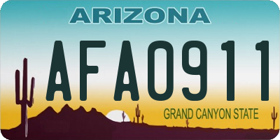 AZ license plate AFA0911