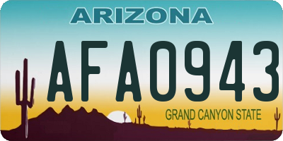 AZ license plate AFA0943
