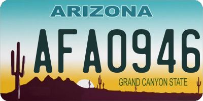 AZ license plate AFA0946
