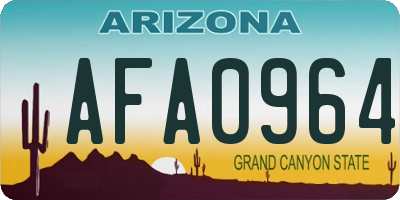 AZ license plate AFA0964