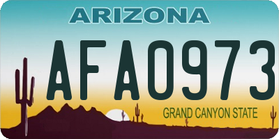 AZ license plate AFA0973