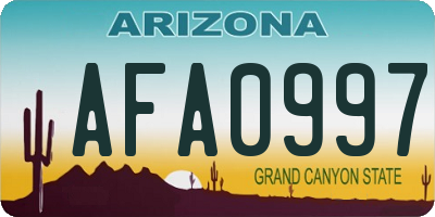 AZ license plate AFA0997