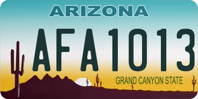 AZ license plate AFA1013