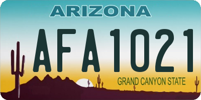 AZ license plate AFA1021
