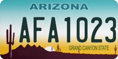 AZ license plate AFA1023