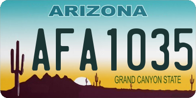AZ license plate AFA1035