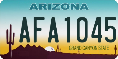 AZ license plate AFA1045