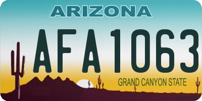 AZ license plate AFA1063