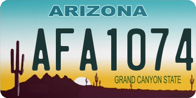 AZ license plate AFA1074