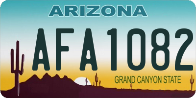 AZ license plate AFA1082