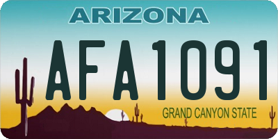 AZ license plate AFA1091