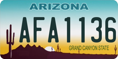 AZ license plate AFA1136