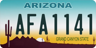 AZ license plate AFA1141