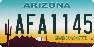 AZ license plate AFA1145